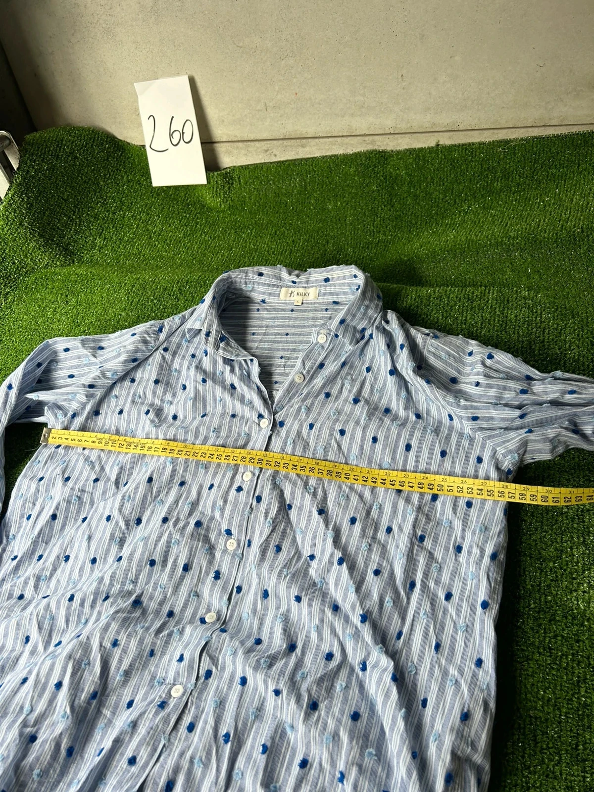 Witte blauwe gestreepte kilky-shirt maat L 100% katoen – photo 9